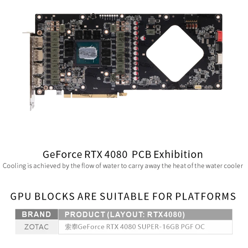 Bykski bloc GPU pour Zotac GeF - Rtx 4080 Water Cooling Block avis et prix